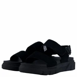 2 Strap Sandal Greyfield Blk Suede