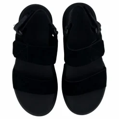 2 Strap Sandal Greyfield Blk Suede