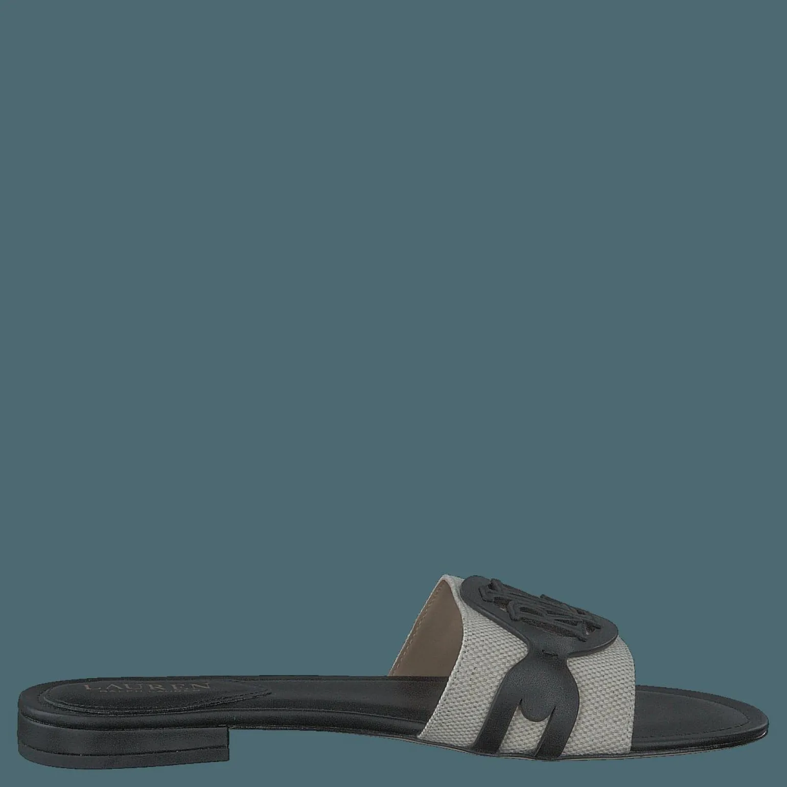 Alegra Canvas-Leather Slide Sandal Natural / Black