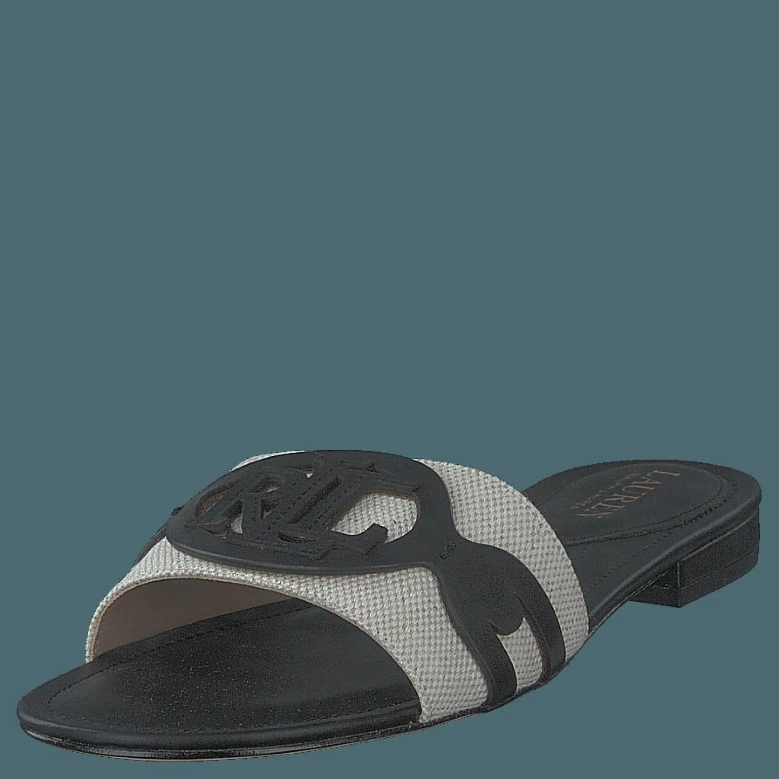 Alegra Canvas-Leather Slide Sandal Natural / Black