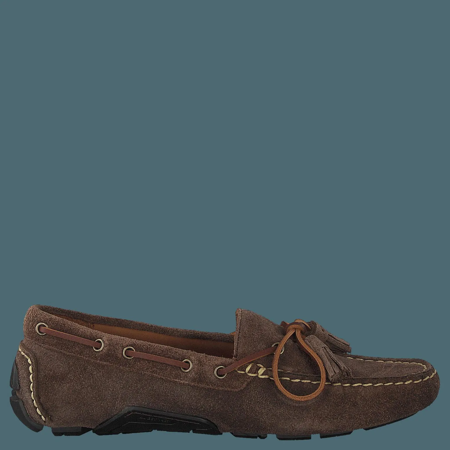 Anders Tasseled Suede Driver Chocolate Brown