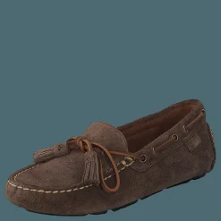 Anders Tasseled Suede Driver Chocolate Brown