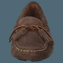 Anders Tasseled Suede Driver Chocolate Brown