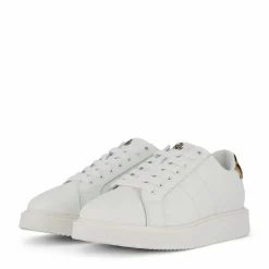 Angeline IV Leather & Haircalf Trainer Snow White/Chestnut Brown