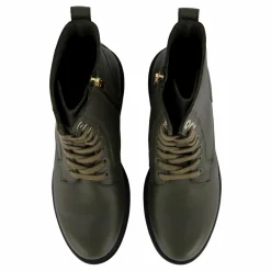 Bicolor Leather Lace-up Army Green