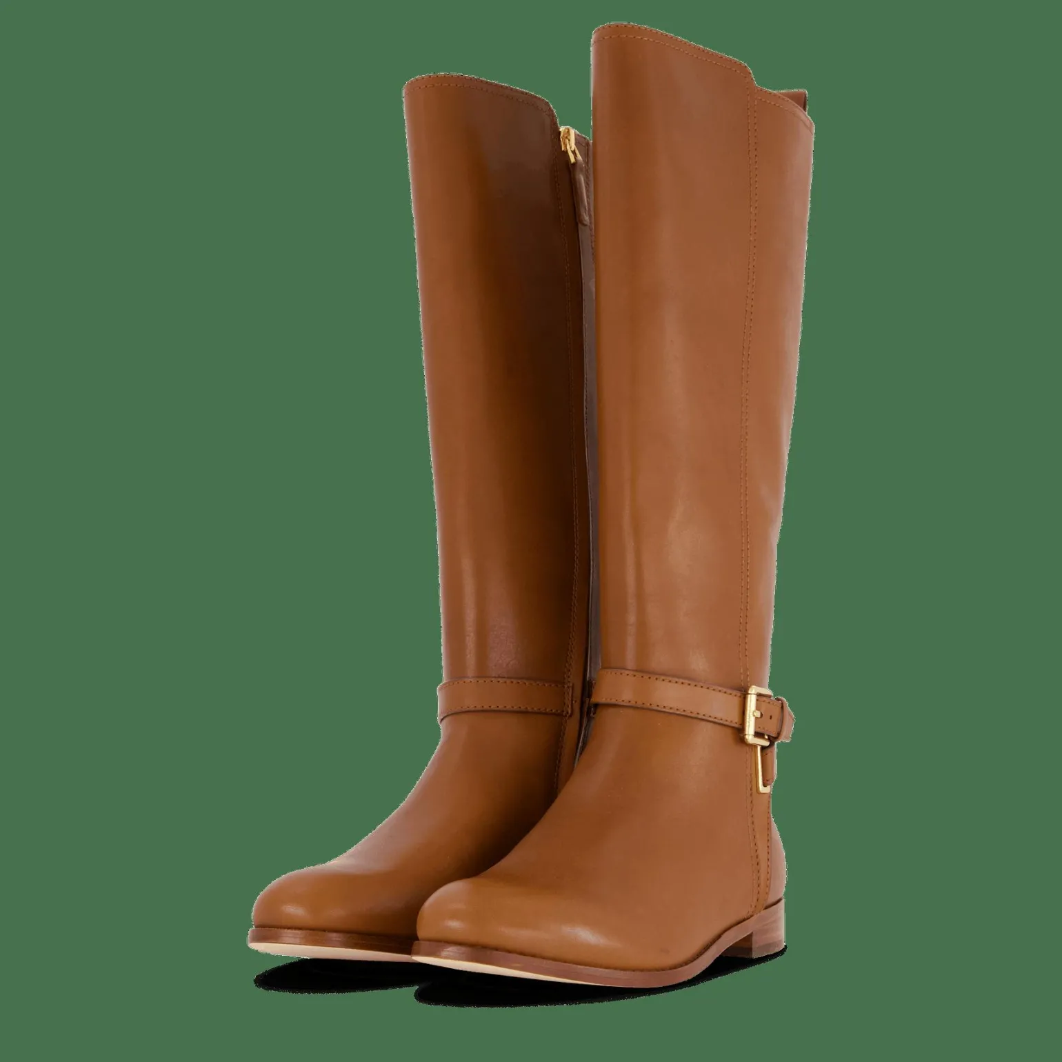 Blayke Burnished Leather Tall Boot Deep Saddle Tan