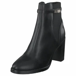 Block Branding High Heel Boot Black