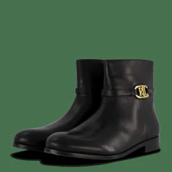 Briela Burnished Leather Bootie Black