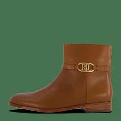 Briela Burnished Leather Bootie Deep Saddle Tan