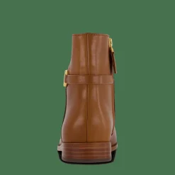 Briela Burnished Leather Bootie Deep Saddle Tan