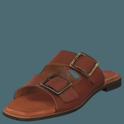 Buckles Square Flat Cognac