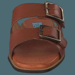 Buckles Square Flat Cognac