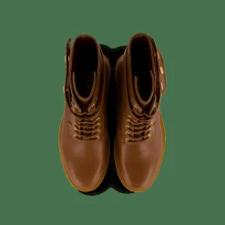 Cammie Burnished Leather Boot Deep Saddle Tan