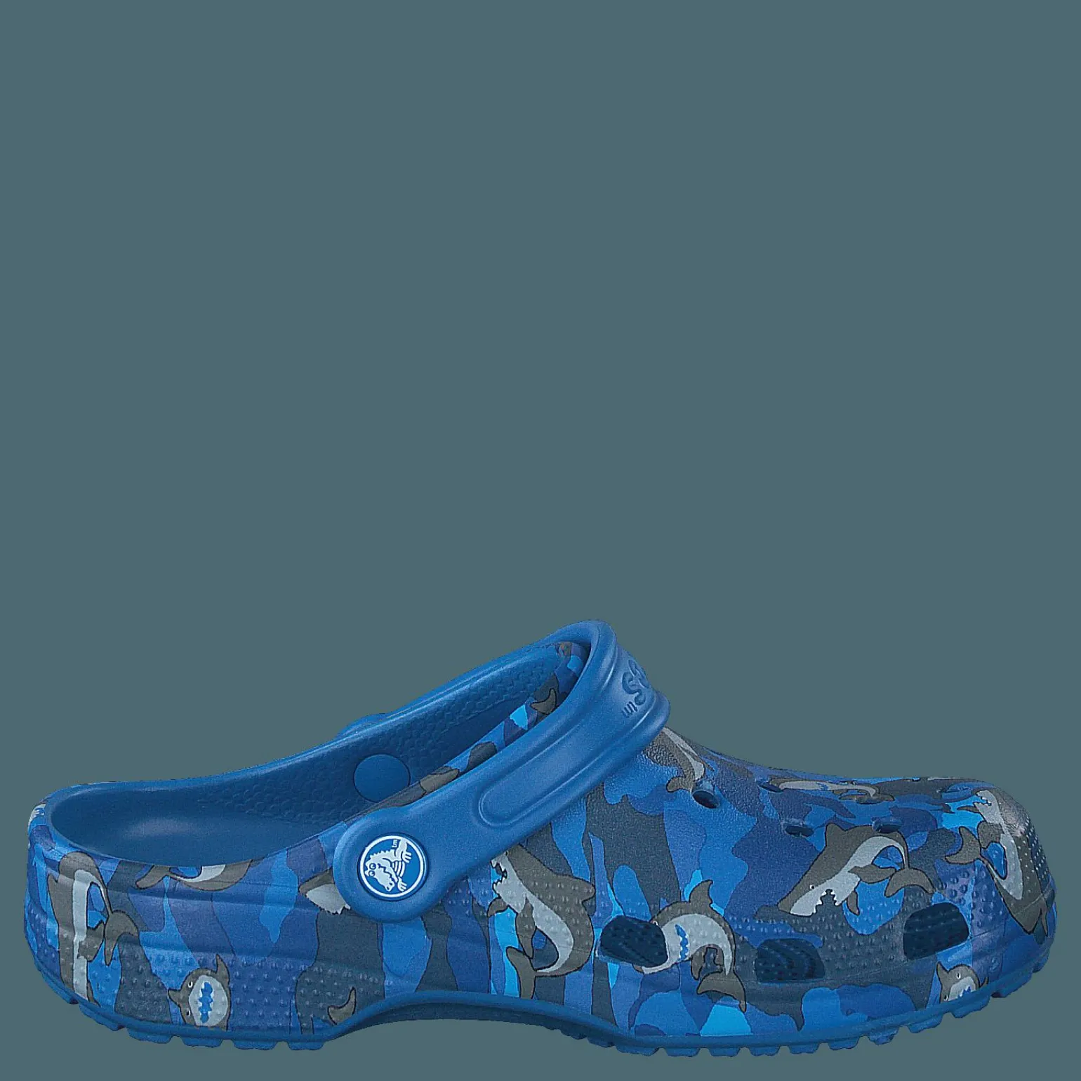 Classic Shark Clog Kids Prep Blue