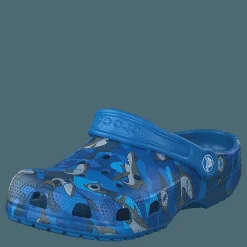 Classic Shark Clog Kids Prep Blue