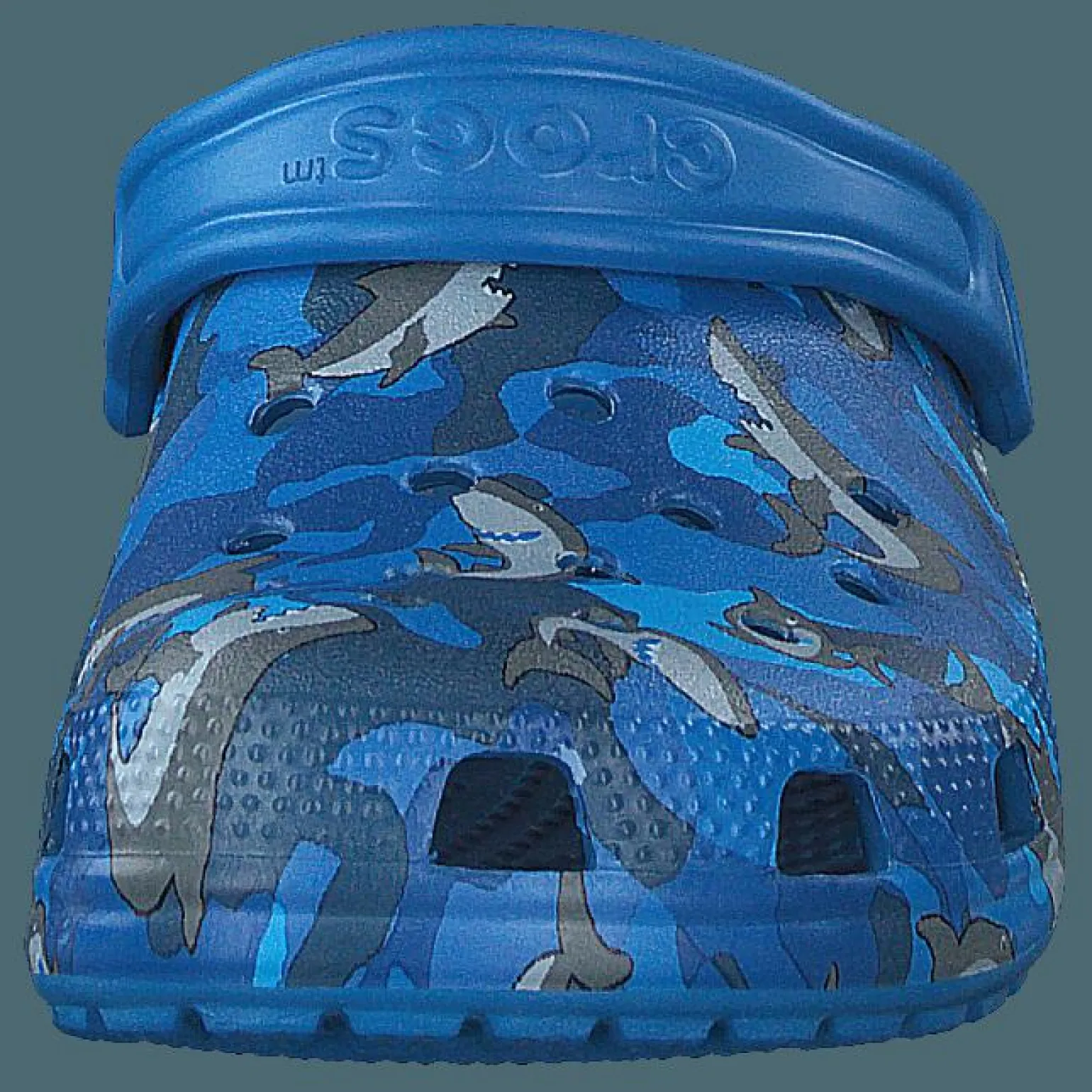 Classic Shark Clog Kids Prep Blue