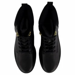 Cleated Lace-up Lthr Mix Mono  Black