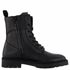 Combat Boot Mid Zip Lth In Cal Triple Black