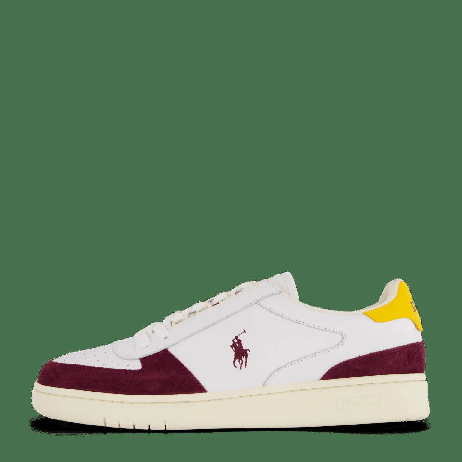 Court Leather-Suede Sneaker White / Wine / Gold