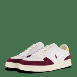 Court Leather-Suede Sneaker White / Wine / Gold