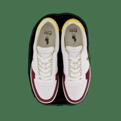 Court Leather-Suede Sneaker White / Wine / Gold