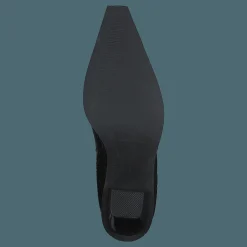 Croc Pointy Block Heel Black