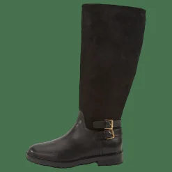 Emelie Leather & Suede Riding Boot Black/Black