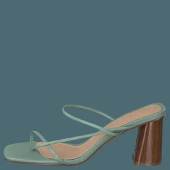 Fine Strappy Block Heel Pastel Green