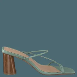 Fine Strappy Block Heel Pastel Green