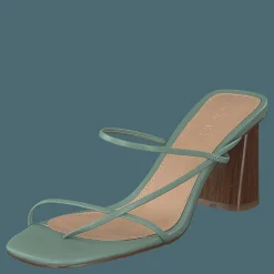 Fine Strappy Block Heel Pastel Green