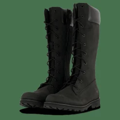 Girls Classic Tall Lace Up Wit Black