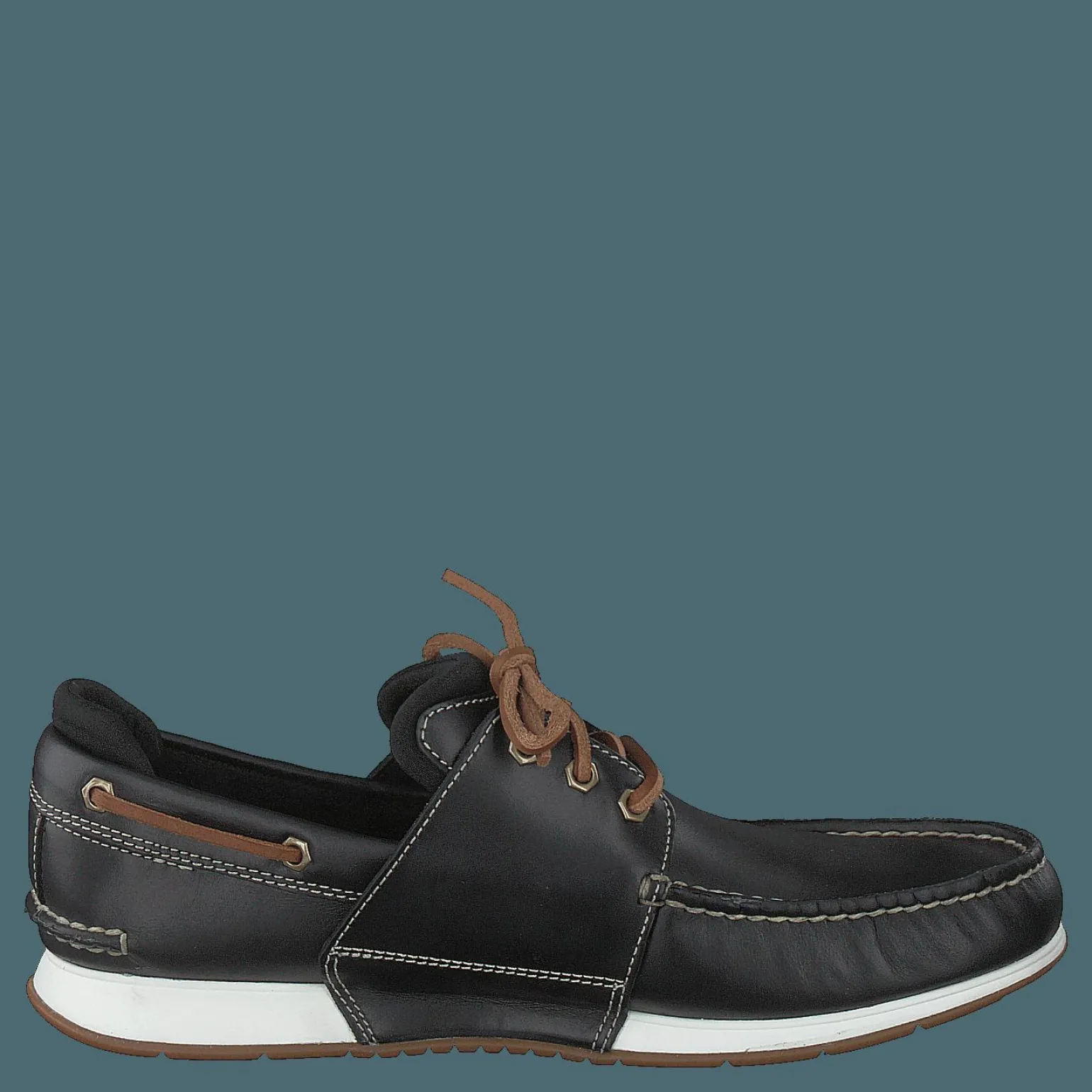 Heger's Bay 3 Eye Boat Black Full Grain