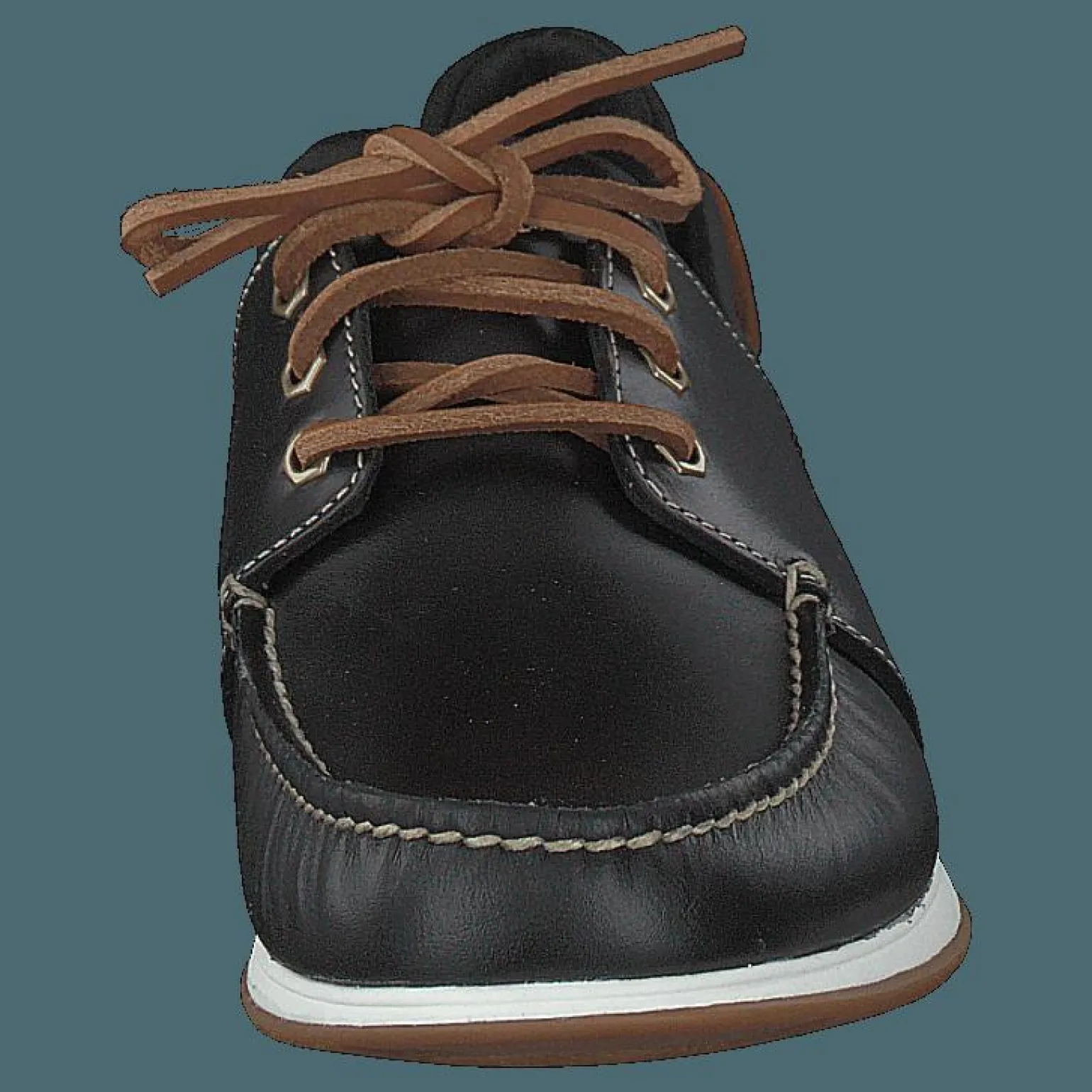 Heger's Bay 3 Eye Boat Black Full Grain