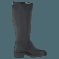 High Zip Back Black Shiny Silver