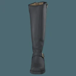 High Zip Back Black Shiny Gold