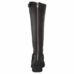 High Zip Back Brown Shiny Silver