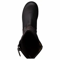 High Zip Back Brown Shiny Silver