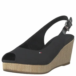 Iconic Elba Sling Back Wedge Black Bds