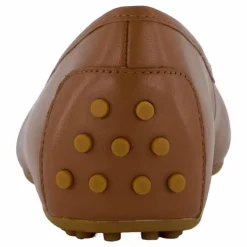 Jayna Nappa Leather Driver Flat Deep Saddle Tan