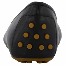 Jayna Nappa Leather Driver Flat Black