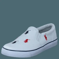 Keaton Slipon White/ Navy, Red