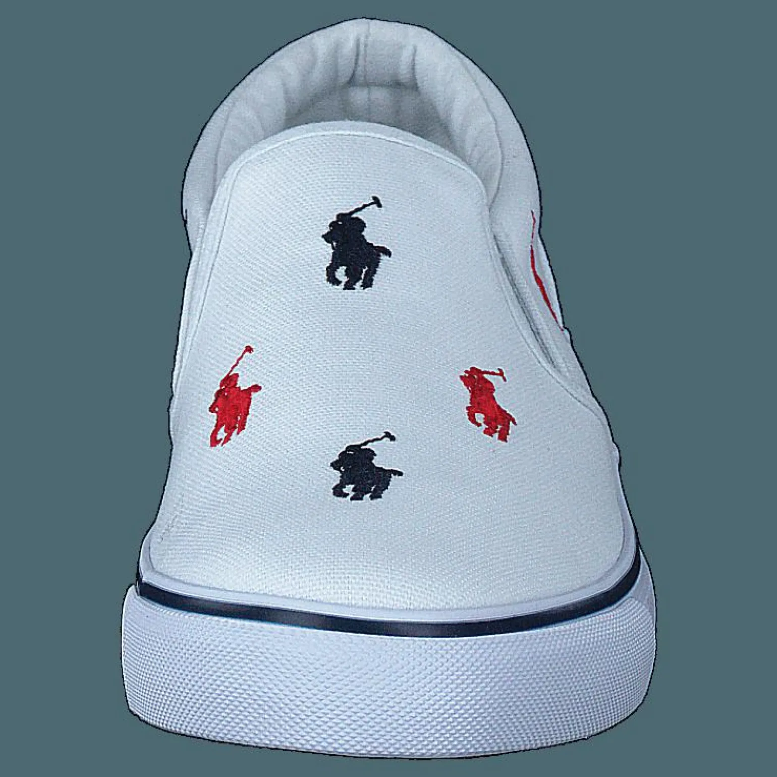 Keaton Slipon White/ Navy, Red
