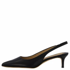 Lolah Burnished Leather Slingback Pump Black