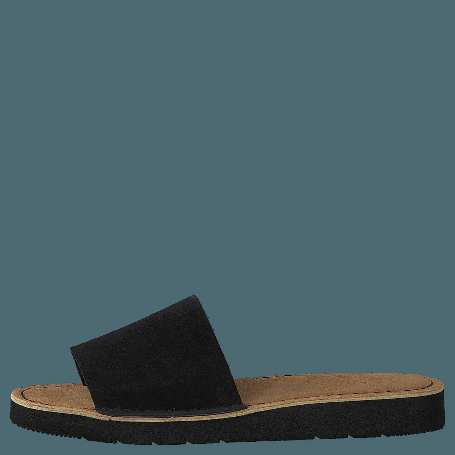 Lunan Slide Black Leather