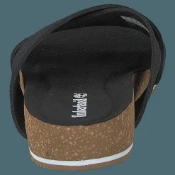 Malibu Waves Cross Slide Black Embossed Suede