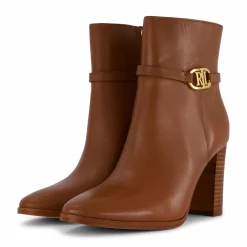 Maxie Burnished Leather Bootie Deep Saddle Tan