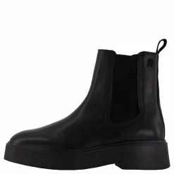 Minimal Leather Chelsea Logota Black