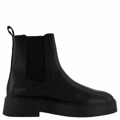 Minimal Leather Chelsea Logota Black