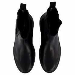 Minimal Leather Chelsea Logota Black