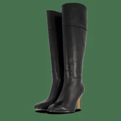 Page Burnished Leather Tall Boot Black
